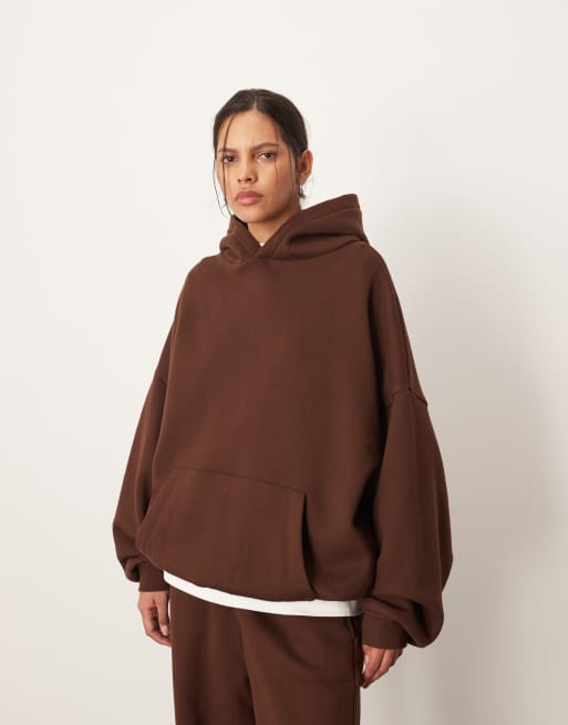 ARRANGE oversized premium heavyweight hoodie in coffee bean