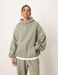 [ARRANGE] ARRANGE oversized premium heavyweight hoodie in olive green S Olive Green