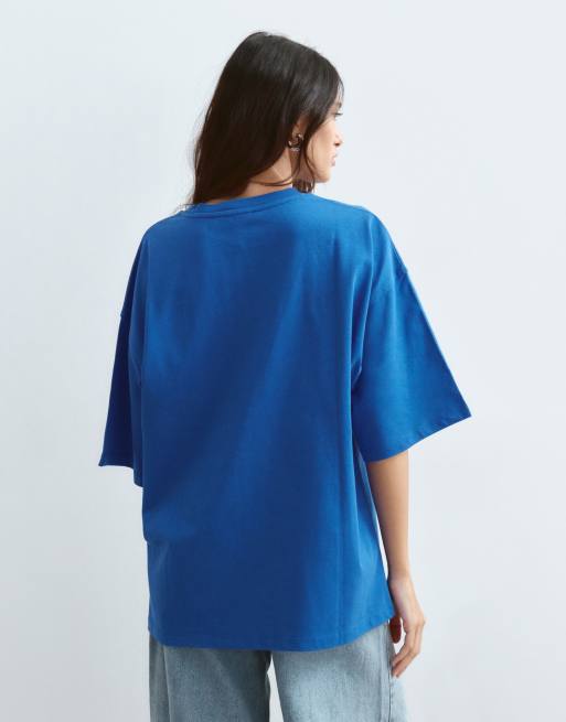 ARRANGE oversized premium heavyweight t-shirt in blue, 3 of 4