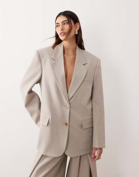 ARRANGE oversized single breasted blazer co-ord in grey