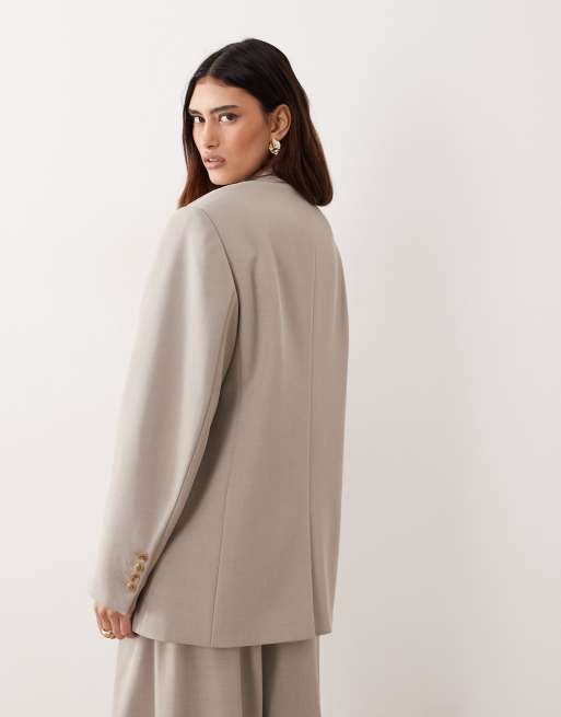 ARRANGE oversized single breasted blazer co-ord in grey, 4 of 4
