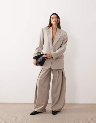 Arrange Oversized Single Breasted Blazer In Gray