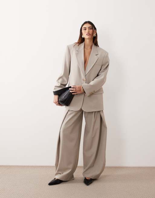 ARRANGE oversized single breasted blazer in gray - part of a set, 2 of 4