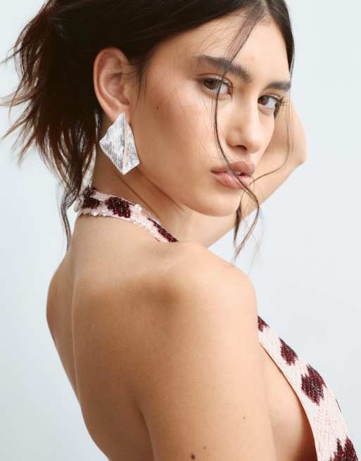 ARRANGE paillettenbesetztes asymmetrisches Neckholder-Top mit pinkem Animalprint, 5 von 5