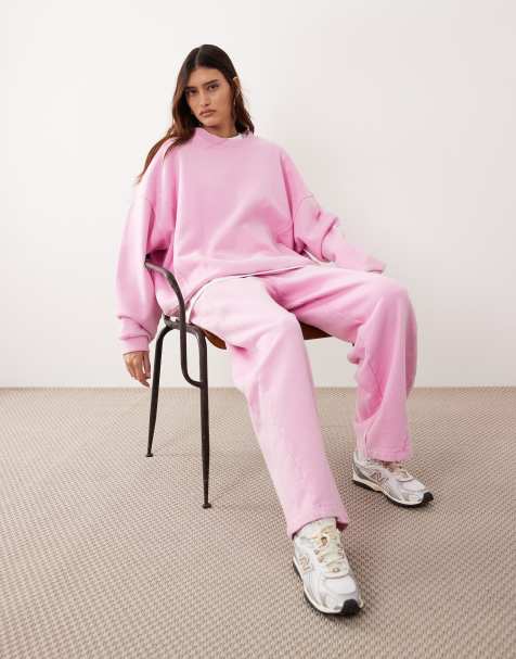 ARRANGE - Pantalon de jogging d'ensemble ample en tissu délavé épais avec surpiqûres - view 1