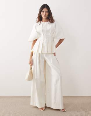 ARRANGE - Pantalon d'ensemble à pinces - Blanc