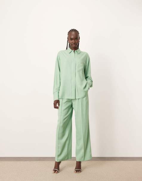 ARRANGE - Pantalon d'ensemble ample avec coutures contrastantes - Pistache - view 1