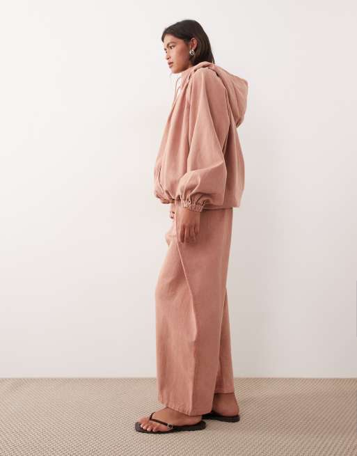 ARRANGE - Pantalon d'ensemble coupe carotte noué à l'avant - Rose délavé à l'acide, 2 de 5