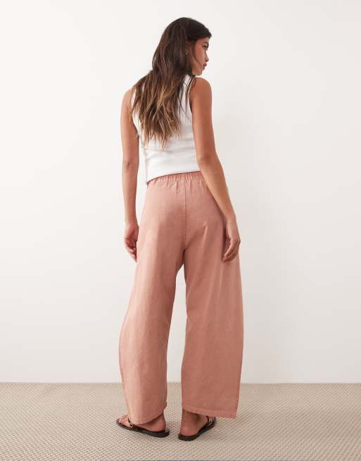 ARRANGE - Pantalon d'ensemble coupe carotte noué à l'avant - Rose délavé à l'acide, 3 de 5