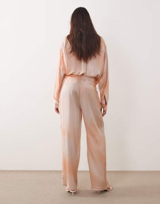 ARRANGE - Pantalon large d'ensemble en satin - Orange clair , 4 de 5