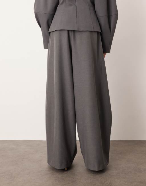 ARRANGE - Pantalon large habillé d'ensemble à pinces - Gris, 5 de 5