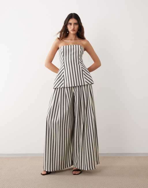 ARRANGE - Pantaloni a fondo ampio a righe in coordinato, 2 di 5