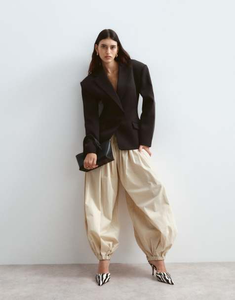ARRANGE pantaloni con cucitura in vita e gamba a palloncino in stone - view 1