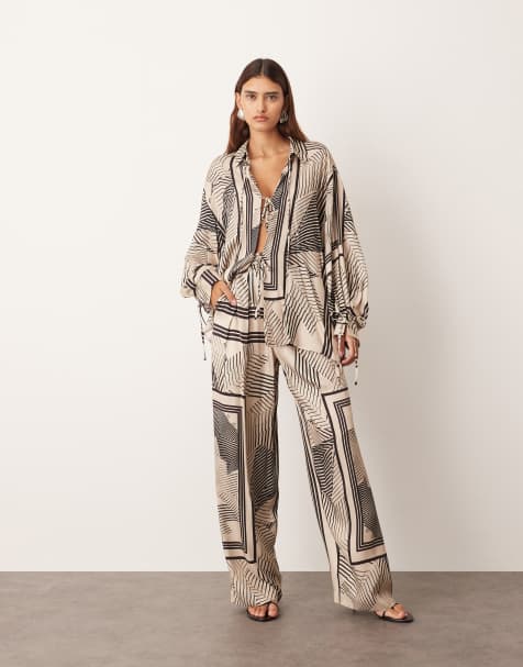 ARRANGE - Pantaloni morbidi con stampa stile foulard in coordinato - view 1
