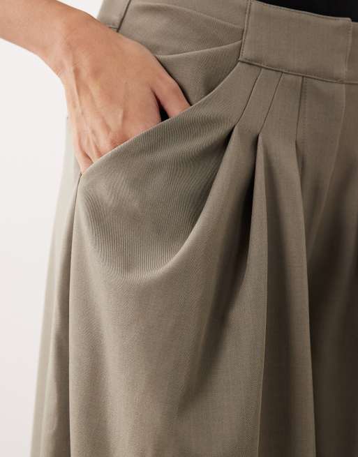 ARRANGE - Pantaloni sartoriali drappeggiati a fondo ampio grigi, 4 di 5