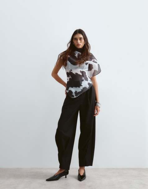 ARRANGE pantaloni sartoriali neri affusolati con dettaglio piega Blythe - view 1