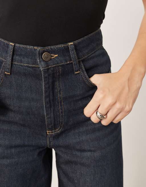 ARRANGE Parker denim high waist slouchy turn up jean in indigo, 5 of 5