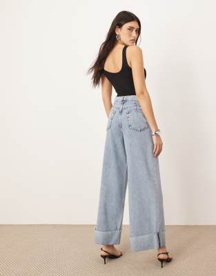 Arrange Parker Denim High Waist Slouchy Turn Up Jean In Multi