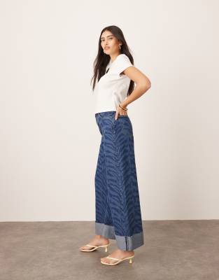 Arrange Parker Denim High Waist Slouchy Turn-up Jeans In Multi