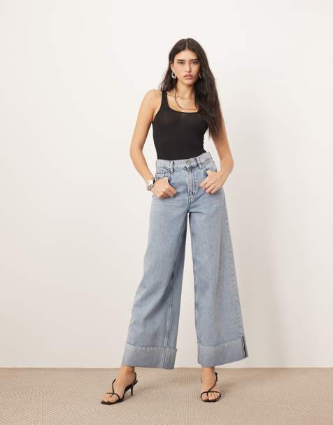 ARRANGE - Parker - Jeans a vita alta extra larghi con risvolto blu lavaggio chiaro - view 1