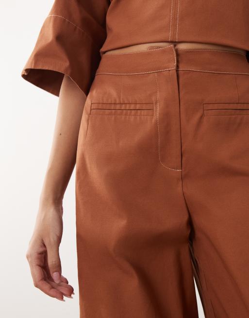 ARRANGE pleat detail pants in terracotta - part of a set , 3 of 5