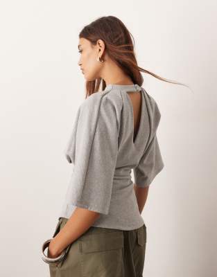 Arrange Pleat Detail Top In Gray