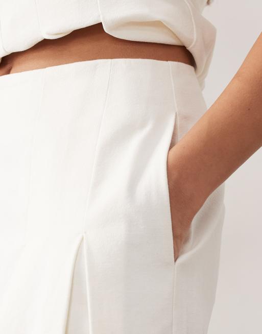 ARRANGE pleated trouser co-ord in white, 5 of 5