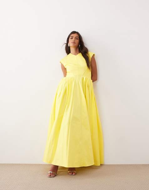 ARRANGE – Plissiertes Maxikleid in Gelb mit geraffter Taille - view 1