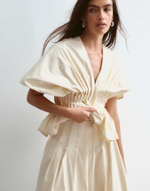 ARRANGE premium cotton maxi skirt in stone (part of a set), 4 of 5