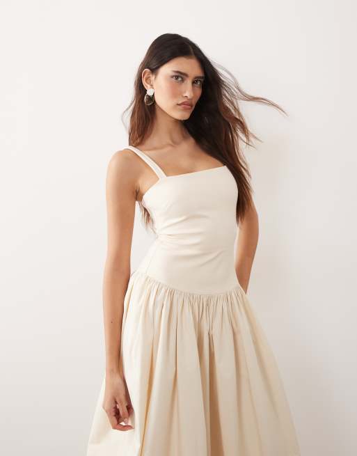 ARRANGE - Premium getailleerde jurk met pofzoom in ecru, 2 van 4