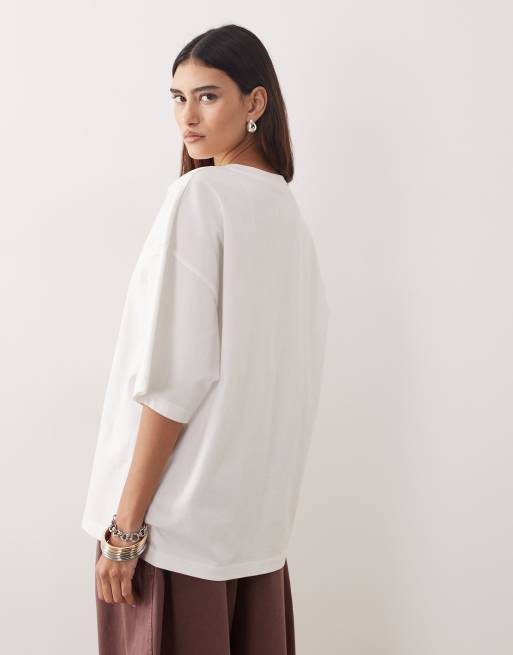 ARRANGE - Premium - Hvid og oversized T-shirt i kraftigt materiale, 4 af 4