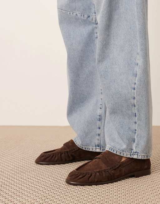 ARRANGE Premium leather loafers in brown suede