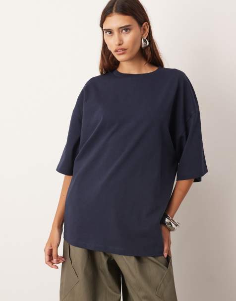 ARRANGE - Premium - Marineblå kraftig oversized T-shirt - view 1