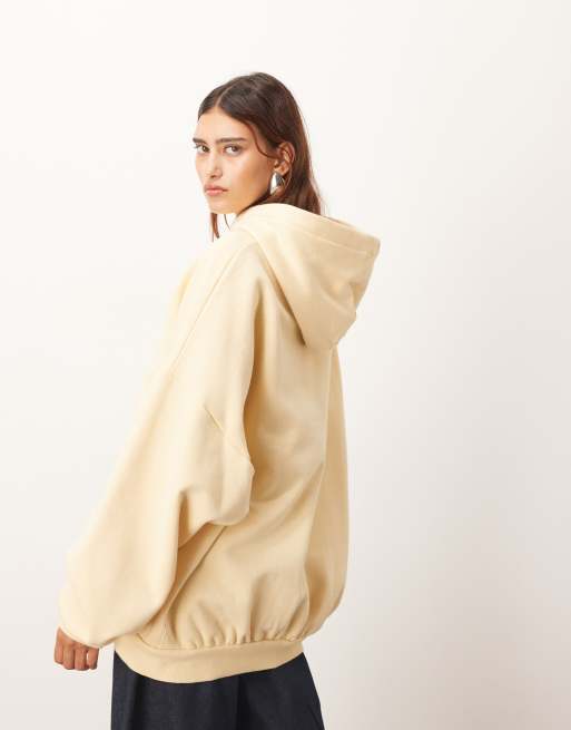 ARRANGE - Premium - Oversized hoodie van zware stof in lichtgeel, 4 van 4