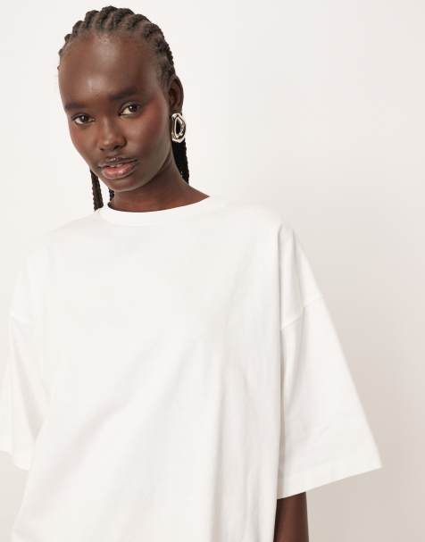 ARRANGE - Premium - Oversized T-shirt van zware stof in wit - view 1