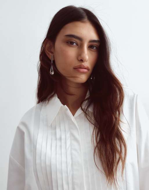 ARRANGE premium pleated dinner shirt in white, 4 of 4