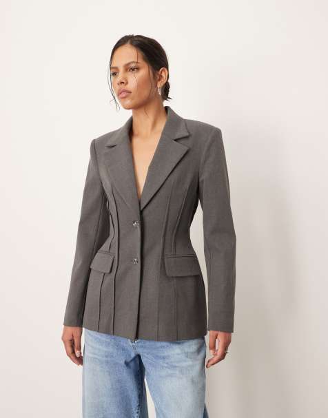 ARRANGE premium sculpted blazer in heather gray - view 1