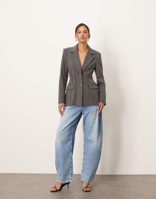 ARRANGE premium sculpted blazer in heather gray