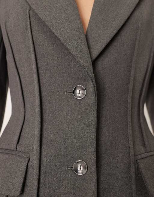 ARRANGE premium sculpted blazer in heather gray | ASOS