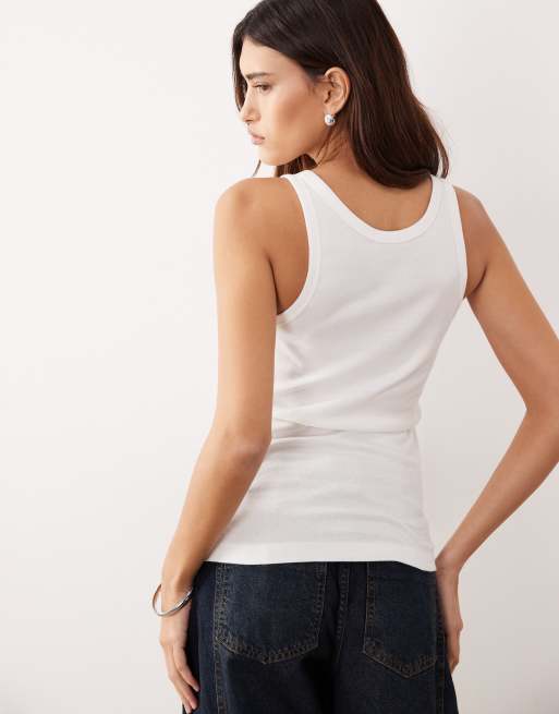 ARRANGE premium singlet top in white, 4 of 4