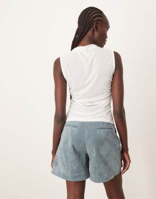 Arrange Premium Suede City Shorts In Blue