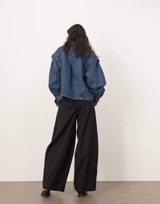 ARRANGE - Remi - Pantalon large en lin à taille haute - Noir