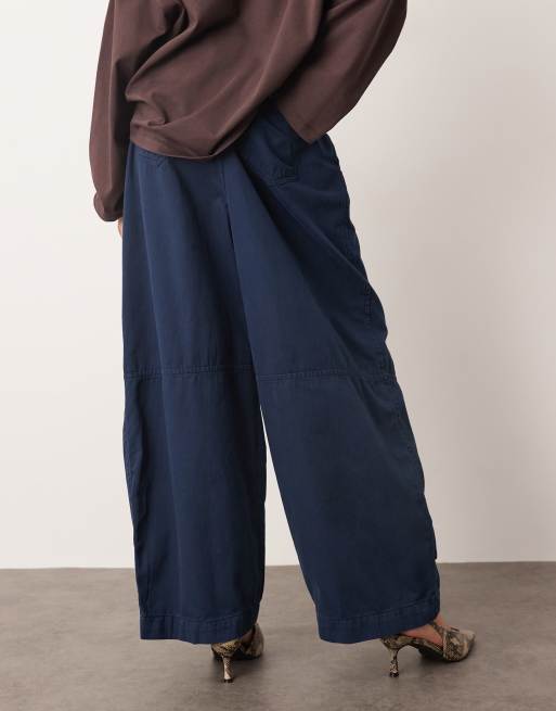 ARRANGE – Remi – Marinblå, vardagliga byxor i twill med barrelben, 5 av 5