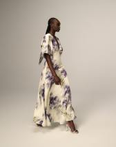 ARRANGE boxy seamed top with tie back detail in olive