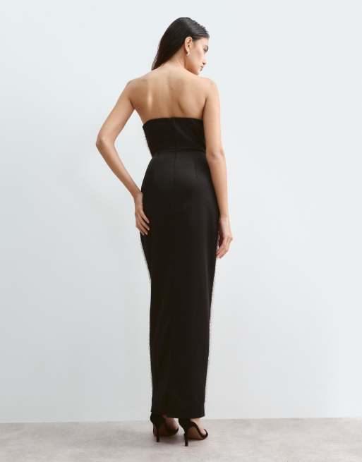 ARRANGE robe longue colonne bandeau ornée de cristaux, argentée, 3 de 5