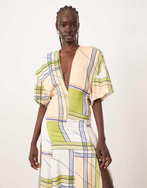 ARRANGE - Robe longue et moderne à carreaux, 4 de 4