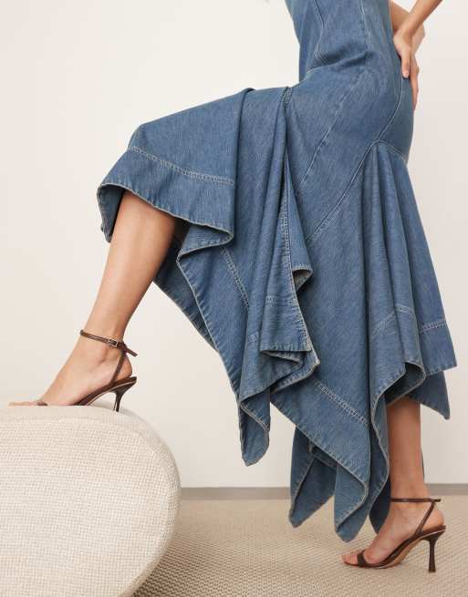 ARRANGE - Robe mi-longue en jean à encolure carrée, 2 de 4