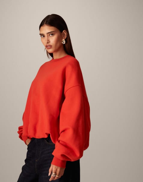 ARRANGE – Röd sweatshirt med ballongfåll - view 1
