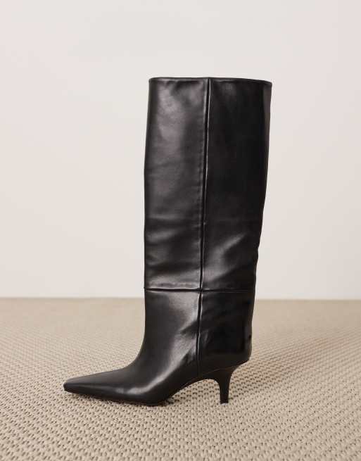 ARRANGE – Rowe – Svarta, knähöga boots i premiumläder med klackar, 2 av 4