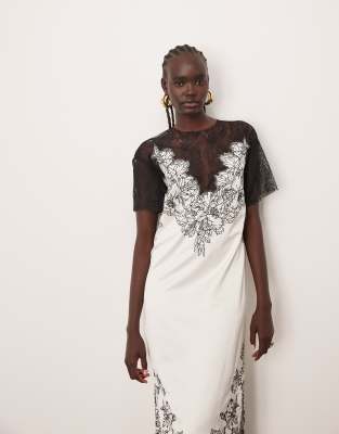 lace column midi dress ARRANGE - Column Midi Dress - Women - Polyester/Nylon - 0 US